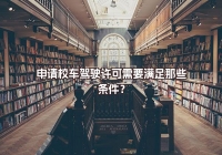 申請校車駕駛許可需要滿足那些條件？